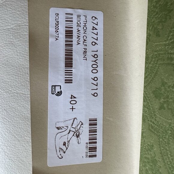 NEW Gucci Beige & Brown Python Horsebit Heeled Sandals Sz 40.5 - Picture 12 of 13